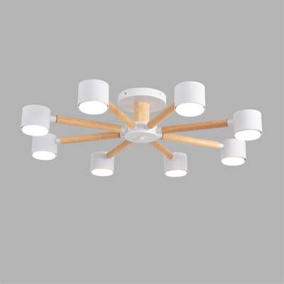 8306/8C COMFI белый, дерево/металл Светильник потолочный GX53 LED 8*7W 220V VUDI