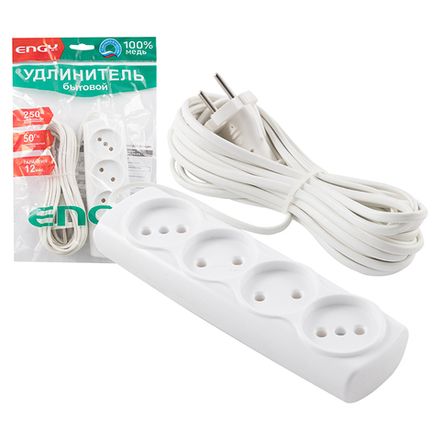 Удлинитель ENGY "Эконом" 7м/4роз. (ШВВП 2х0,75)