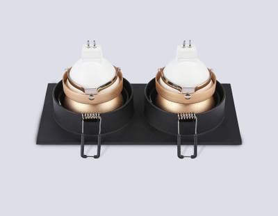 Светильник встраиваемый TN102833/2 BK/GD черный/золото GU5.3/2 178*93*50