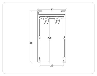 Шинопровод накладной Magnetic 220V GL1006 BK черный IP20 3000*30.6*56 (заглушки в комплекте)