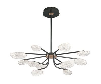 Люстра диммируемая Юнни черный жемчуг d90 h80/60/50 Led 6*5W+6*7W (4000K) с пультом ДУ