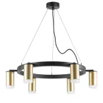LR0164060 Люстра RULLO 6х50W GU10 ЧЕРНЫЙ/ЗОЛОТО (571016+214440-6+202430-6)