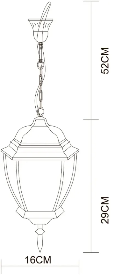 Уличный подвесной светильник Arte Lamp PEGASUS A3151SO-1BN, 1хE27