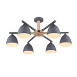 8096/6C MODERNI LN26 339 серый/серый металл, дерево/металл Люстра потолочная Е27 6*60W 220V COLANGE