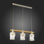 SLE114503-03 Светильник подвесной Белый, Светлое дерево/Белый, Прозрачный E27 3*60W