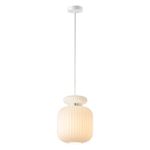 5042/1C PENDANT ODL24 445 белый/белый/металл/стекло/эко.кожа Подвес E27 1*60W JUGI