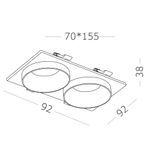 ST206.528.02 Св-к встр. Белый GU10 2*50W  IP20 L175xW92xH38 220V Без ламп