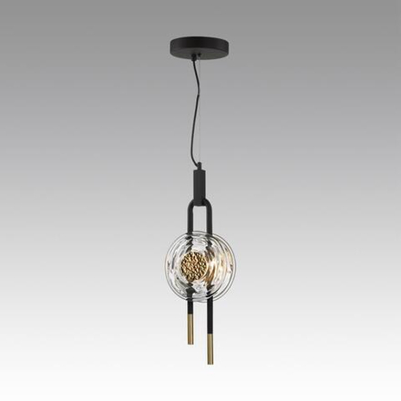 5407/12L MODERN ODL_EX24 101 черный/золотой/металл/стекло Подвес LED 12W 3000K 1005Лм MAGNET