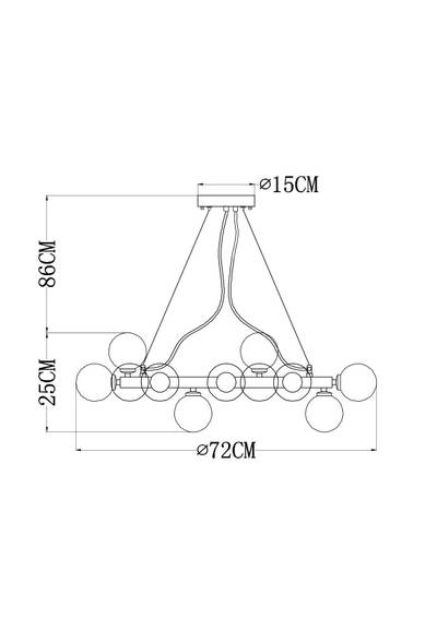 Подвесная люстра Arte Lamp BOLLA-PICCOLO A3988SP-25AB, 25хG9