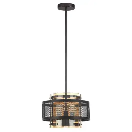 8007/3 MODERNI LN26 296 черный/черный, золотой металл/металл, стекло Подвесной светильник Е14 3*40W 220V ZARINA