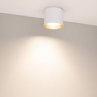 Светильник SP-BISCOTTO-R90-8W Warm3300-MIX (WH-GD, 80 deg, 230V) (Arlight, IP54 Металл, 5 лет)