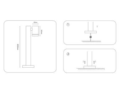 Светильник уличный ландшафтный поворотный ST3343 BK черный IP54 GX53 max 15W 100*85*600