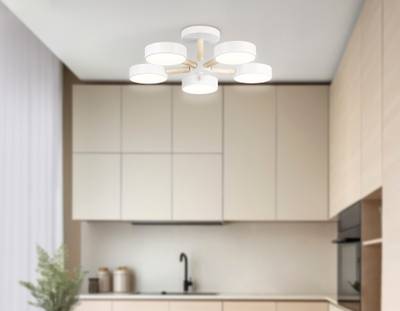 Подвесной светодиодный светильник с пультом FL4825/5 WH белый 3000K-6400K 65W D580*160 (ПДУ ИК)