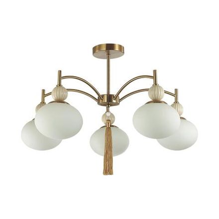 8272/5C NEOCLASSI латунь/бежевый/белый, металл/керамика/стекло Люстра потолочная Е14 5*40W 220V GLORIYA