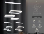 Потолочный светодиодный светильник с пультом FA6165 WH белый 131W 720*500*900 (ПДУ РАДИО 2.4)