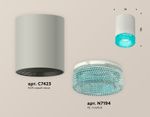 Комплект накладного светильника с композитным хрусталем XS7423004 SGR/BL серый песок/голубой MR16 GU5.3 (C7423, N7194)