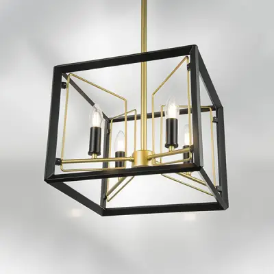 713447 Люстра REGOLO 4х40W E14 ЧЕРНЫЙ МАТОВЫЙ/ЗОЛОТО Lightstar