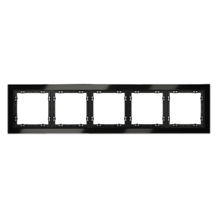 VLS110508 Рамка стеклянная VOLTUM S70 на 5 постов, (черный,стекло) (ТМ Maytoni)