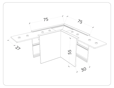 Коннектор угловой для накладного шинопровода Magnetic 220V GL1031 WH белый 80*80*52 (соединители в комплекте)
