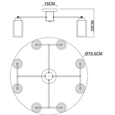 Потолочная люстра Arte Lamp LEO A7027PL-8BK, 8хE14