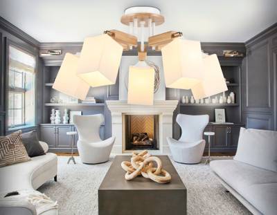 Подвесная люстра TR9518/5 WH/GD/FR белый/золото/белый матовый E27*5 max 40W D670*260