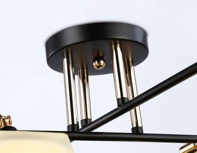 Светильник подвесной TR303089/6 BK/FGD/FR черный/золото/белый матовый E27/6 max 40W 800*580*250