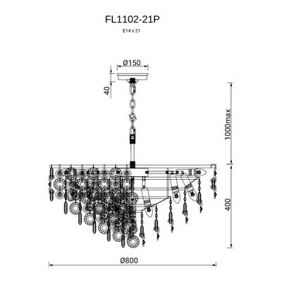 Люстра подвесная Сampanella FL1102-21P, E14х21