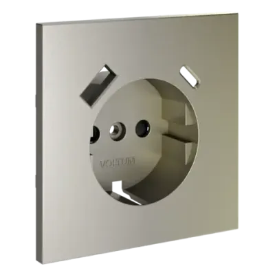 VLS001004 Накладка для розетки с заземлением и защитными шторками, с USB A+C, S70 (шелк). (ТМ Maytoni)