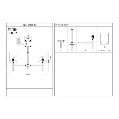SLE107303-06 Светильник подвесной Никель/Белый E14 6*40W