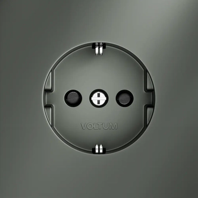 VLS040206 Розетка встраиваемая VOLTUM S70 с заземлением и защитными шторками, 16А, (титан). (ТМ Maytoni)