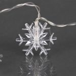 A-472 гирлянда светодиодная, прозрачный провод 4м, 20 LED с насадками "снежинка", от USB