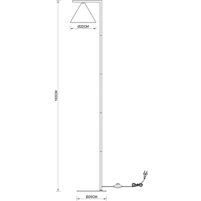 Торшер Arte Lamp DAVID A7033PN-1BK, 1хE27
