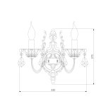 Бра с хрусталем 3281/2 античная бронза / прозрачный хрусталь, E14х2