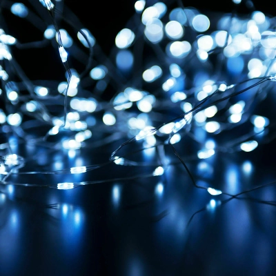 Гирлянда нить "роса" белый 10М IP20 400-009, LED