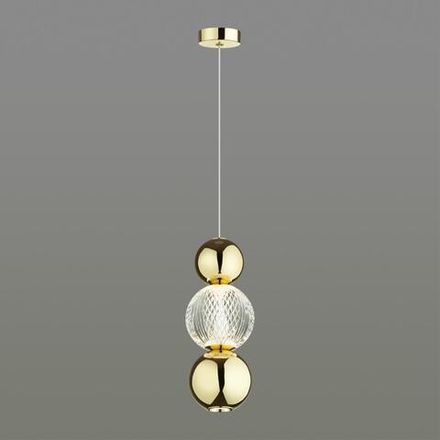 5008/7LA L-VISION ODL23 589 золотой/прозрачный/металл/акрил Подвес LED 7W 4000K 300Лм CRYSTAL