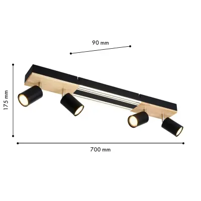 Потолочный светильник Olika 4437-4C, 4*GU10*50W+ LED*12W, 1200LM, 4000K. ТМ F-Promo