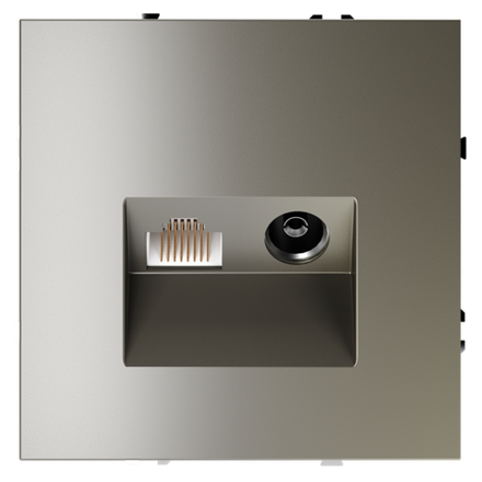 VLS060704 Розетка телевизионная встраиваемая VOLTUM S70 TV+RJ45 кат. 6, (шелк). (ТМ Maytoni)