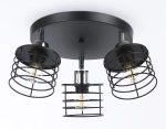 Потолочный светильник в стиле лофт TR8092/3 BK/CH черный/хром E27*3 max 40W D372*190