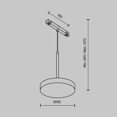 Трековый светильник Плато / Plato Exility 4000K 15Вт 120°, TR123-2-15W4K-B. TM Maytoni