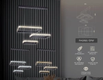 Потолочный светодиодный светильник с пультом FA6166 BK черный 131W 720*500*900 (ПДУ РАДИО 2.4)