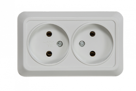 Розетка 2-м ОП Bolleto 7102 16А IP20 бел. ASD / IN HOME 4680005959822