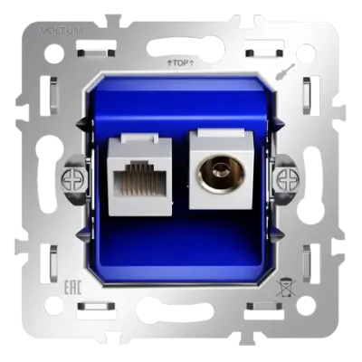 VLS0607M Механизм розетки TV+RJ45 кат. 6, S70. (ТМ Maytoni)
