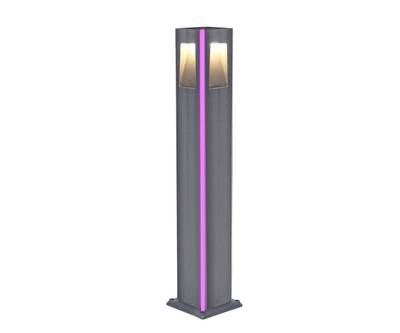 09210-F(220V),16(10) Светильник уличный Крисми серый 220V w12*12 h80 Led 4*3W (4000K) Декоративная подсветка розовая.
