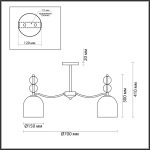 4589/5C MODERNI LN22 97 золотой Люстра потолочная E27 5*40W 220V GILLIAN (уценка по упаковке)
