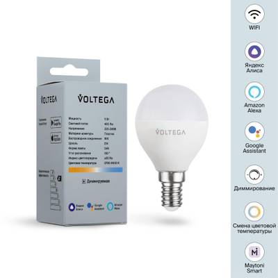 Светодиодная лампа Wi-Fi Globe E14 5W 2700K-6500K MIX DIM, 2428. TM Maytoni