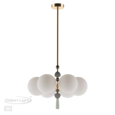 5405/6 MODERN ODL_EX23 177 золотой/серый/зеленый/белый матовый металл/керамика/стекло Люстра E14 6*40W PALLE