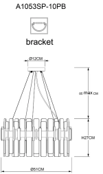 Подвесная люстра Arte Lamp ALYA A1053SP-10PB, 10хG9