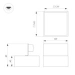 Светильник DL-GRIGLIATO-S140x140-18W Warm3000 (GR, 100 deg, 230) (Arlight, IP40 Металл, 5 лет)