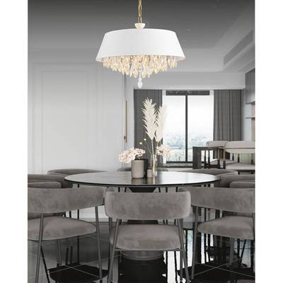 8374/3 CLASSI LN латунь/белый/прозрачный, металл/текстиль/хрусталь Люстра подвесная E27 3*60W 220V MITRIM