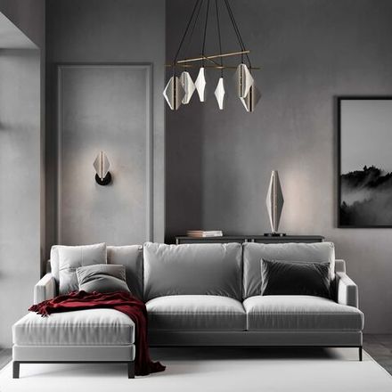 Подвесной светодиодный светильник со стеклянными плафонами 301054 LED латунь